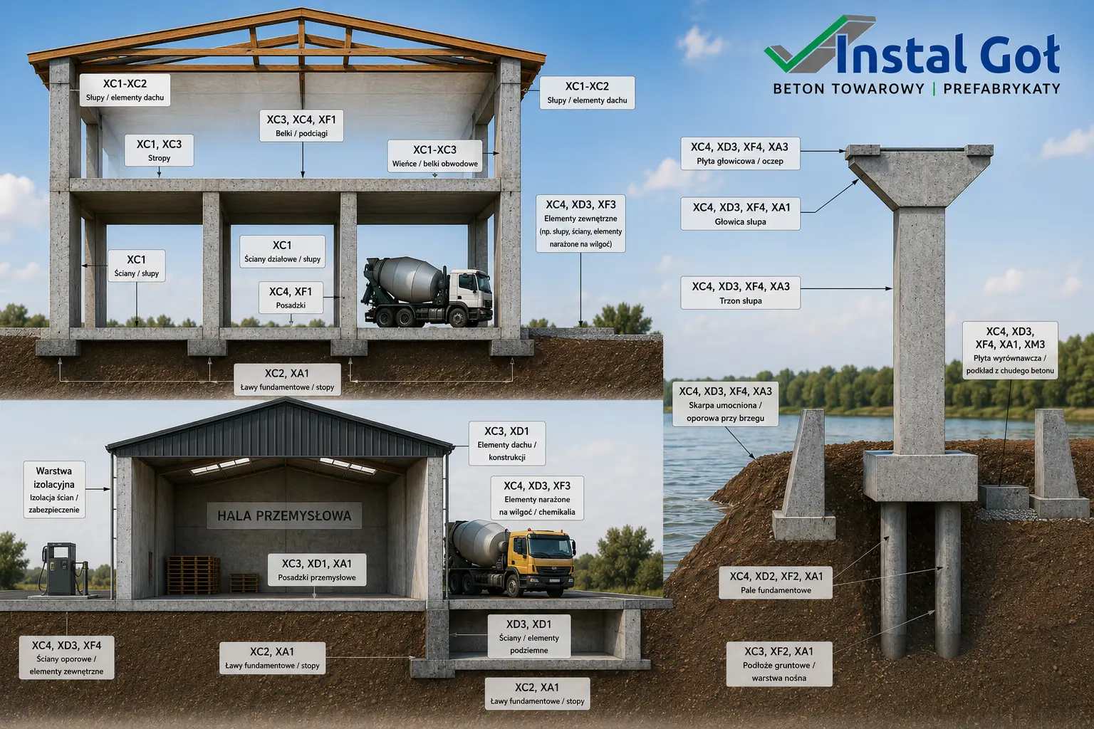 IG-07, Klasy ekspozycji elementów konstrukcyjnych